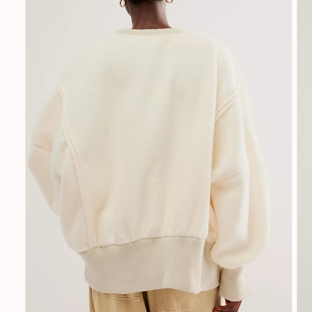 Free People We The Free Cozy Camden Sweatshirt Vanilla Ice Cream - Picture 5 of 12
